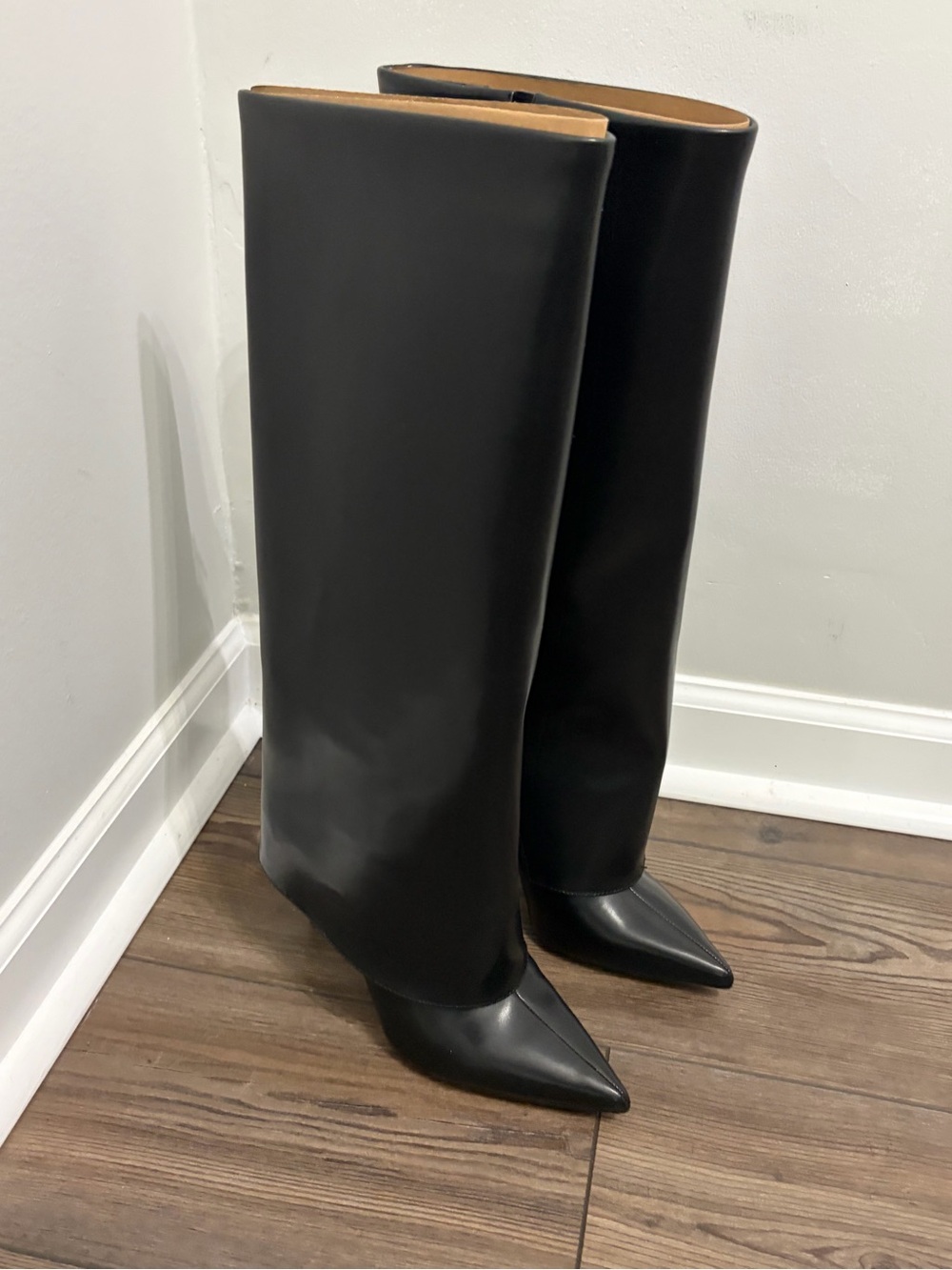 INC International Concepts Black Pointed-Toe Over-the-Knee Boots Size 7